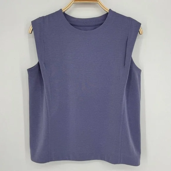 Athleta Seasoft Tank Sweatshirt Size Small Purple Sleeveless Muscle Tee Top - Picture 3 of 11